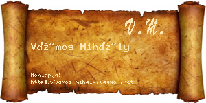 Vámos Mihály névjegykártya